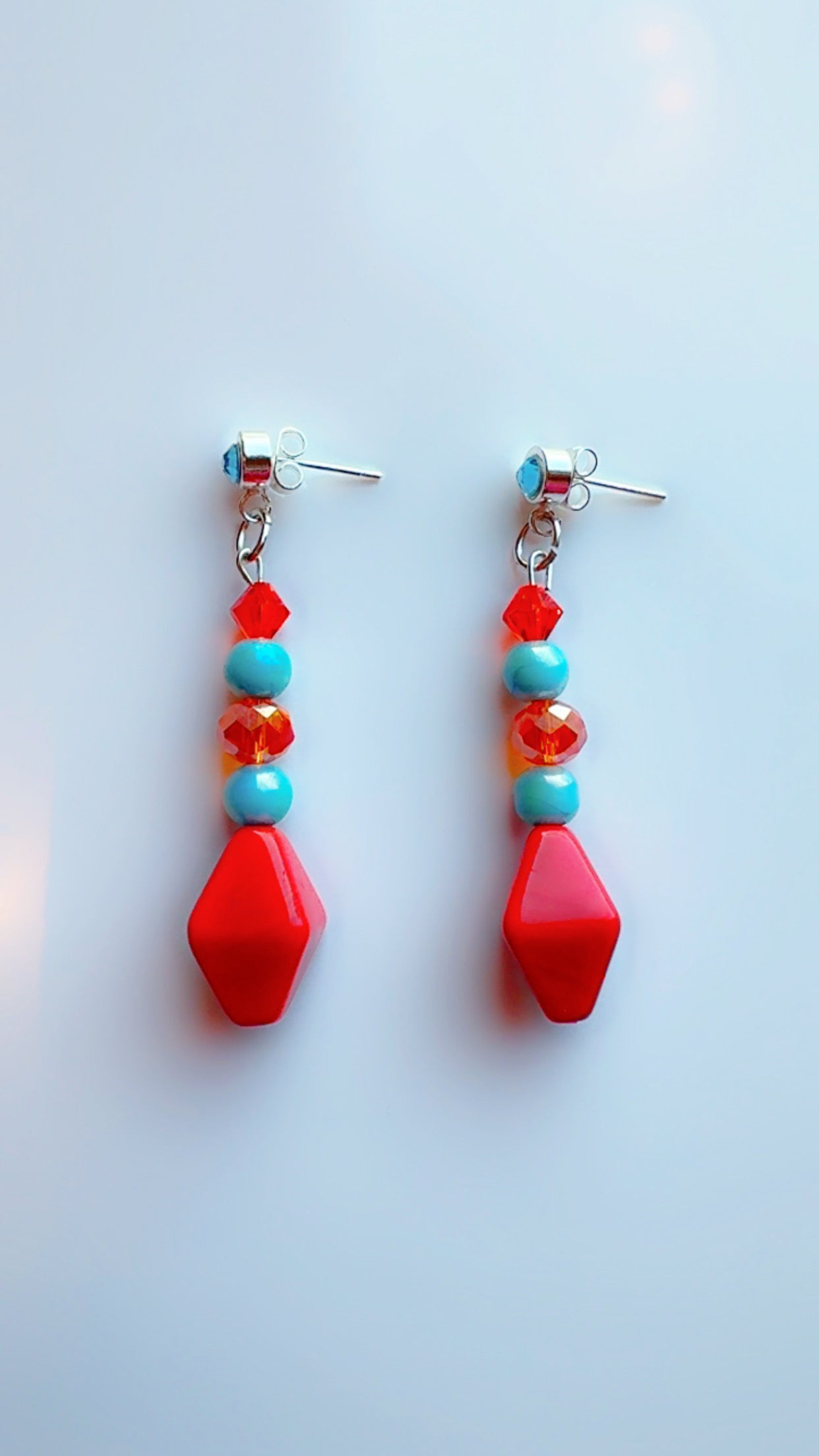 Color Pop Blue and Orange Cleopatra Dangle