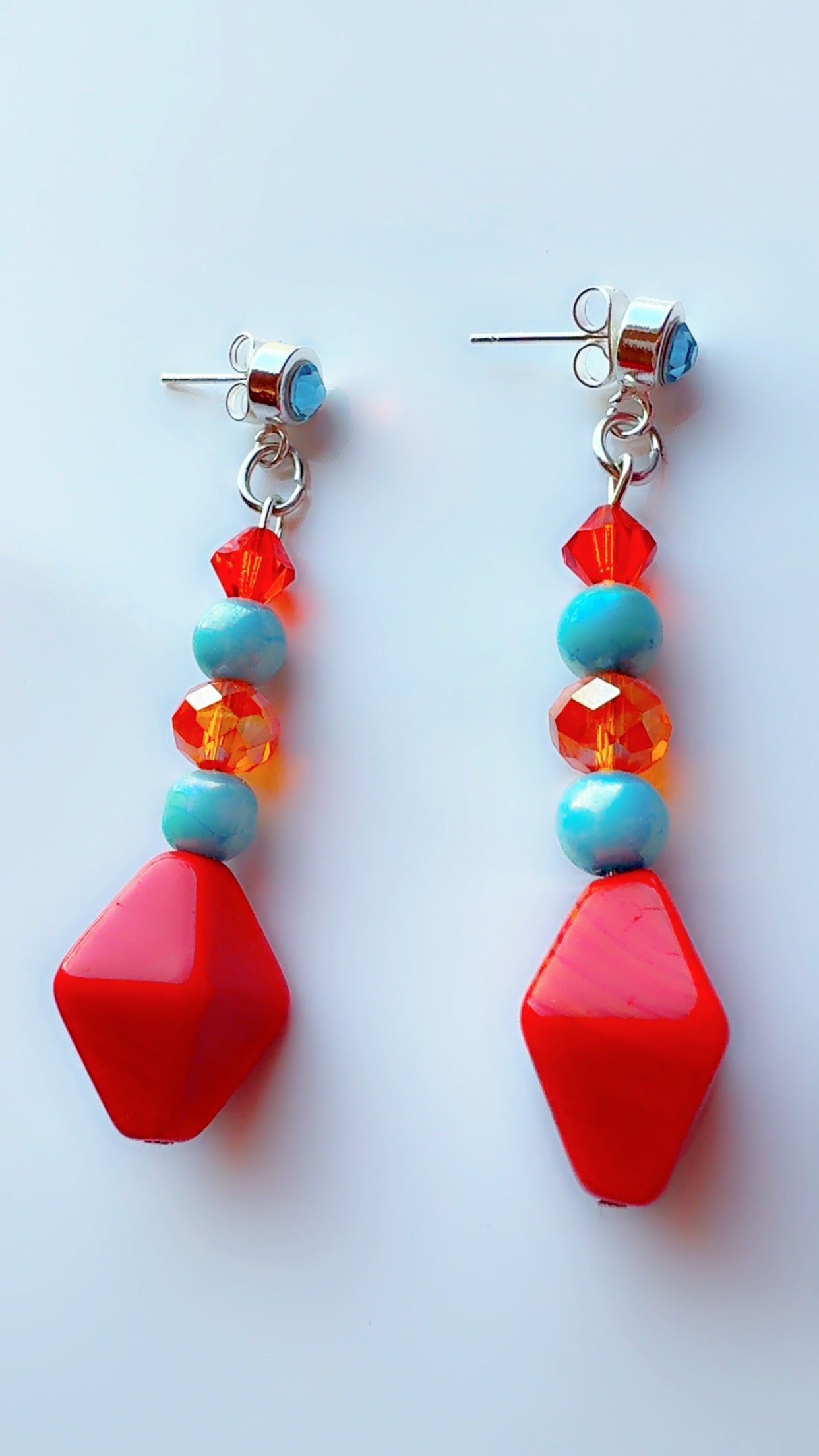 Color Pop Blue and Orange Cleopatra Dangle