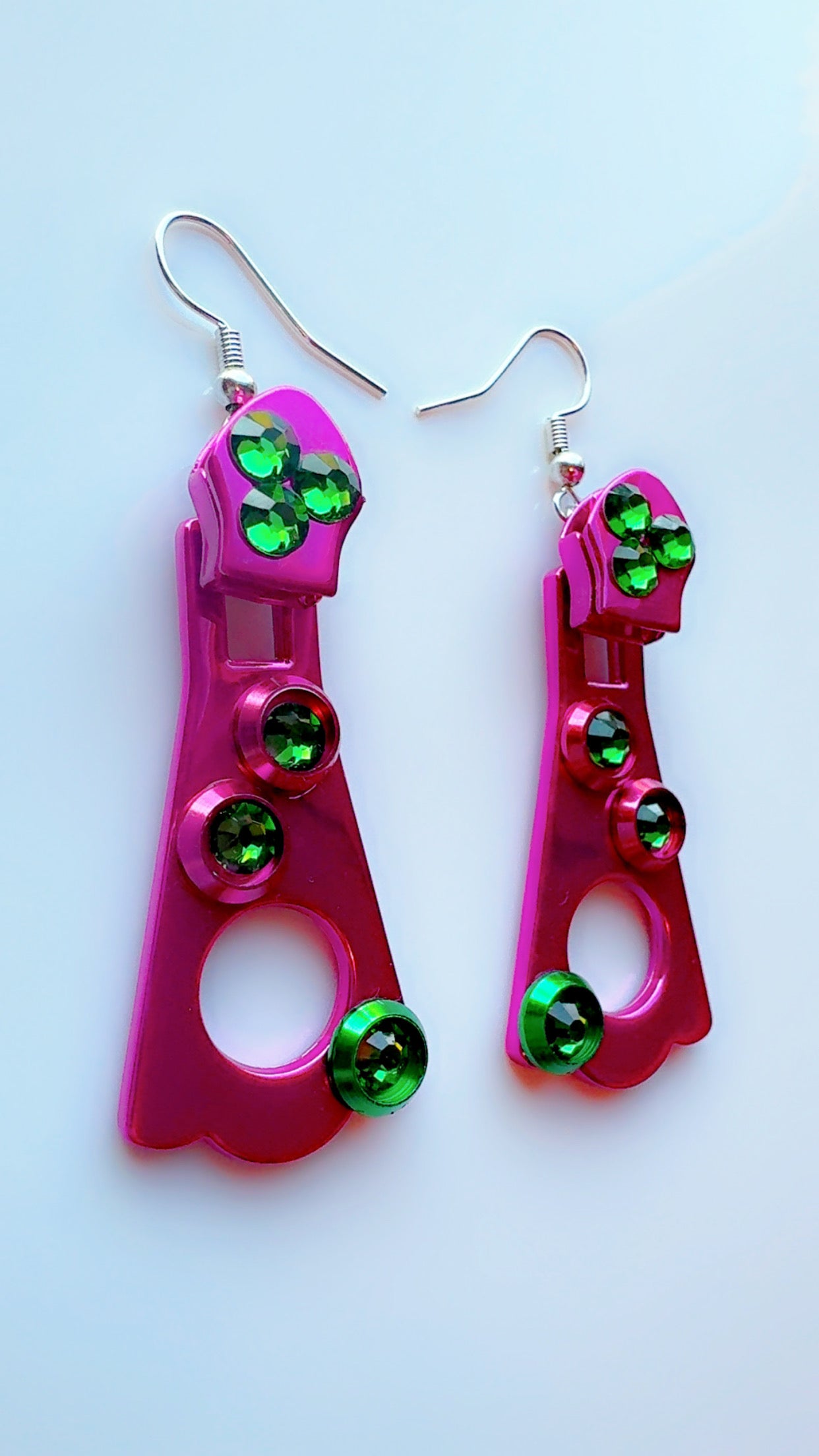 Pink and Green Zipper Pull Ear Candy
