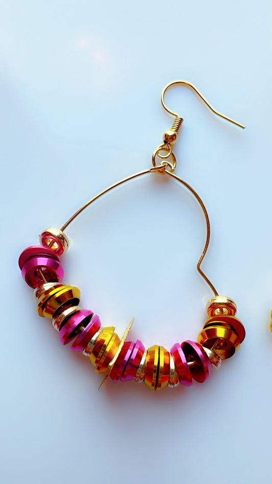 Color Pop Ear Candy Stacked Heart Hoop