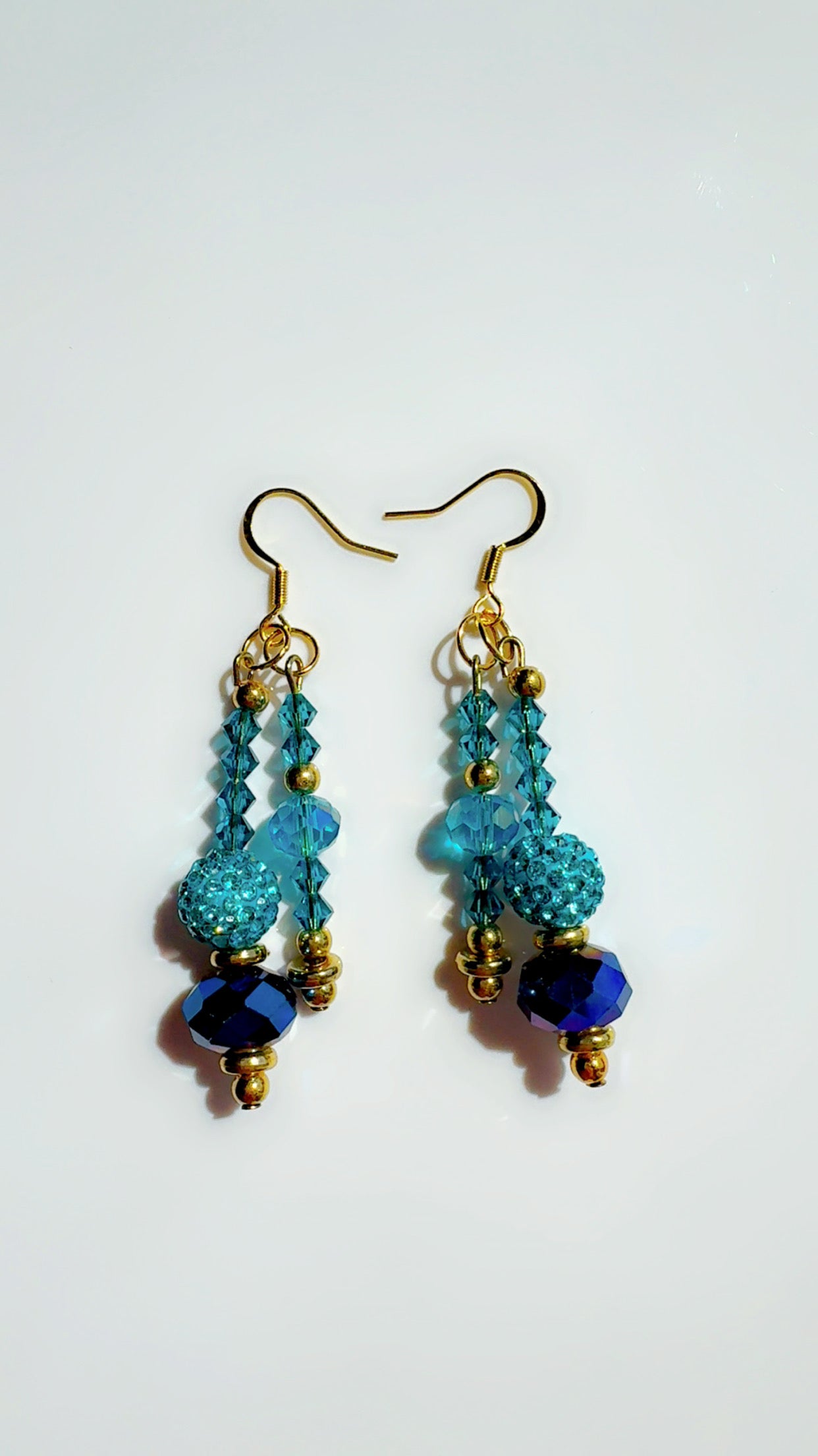 Color Pop Ear Candy Double Stack Blue Crystal Earrings