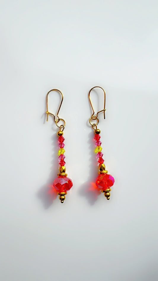 Color Pop Ear Candy Orange Yellow Genie Bottle Dangle