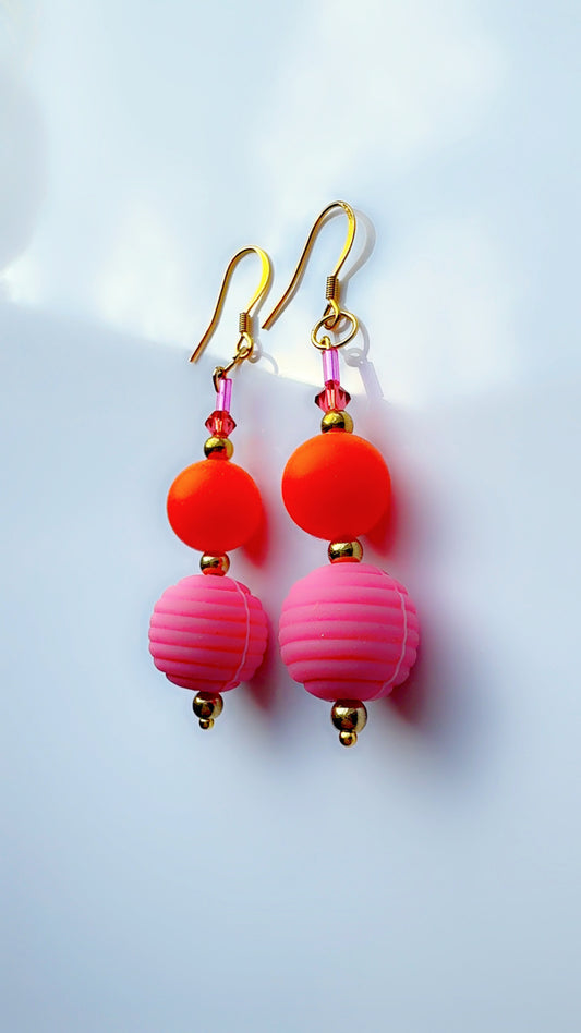 Color Pop Ear Candy Double Bubble Pink and Orange Stack