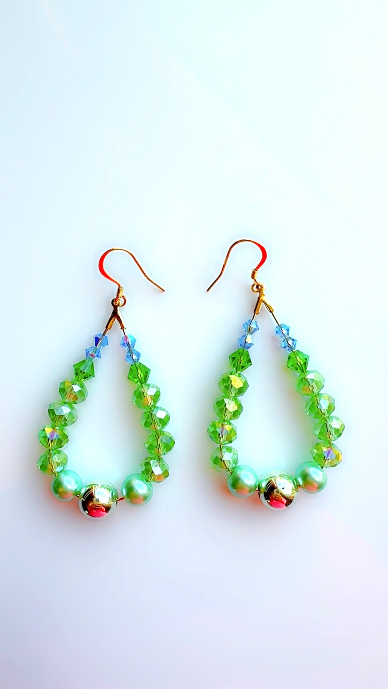 Green and Blue Garden Crystal Ear Candy