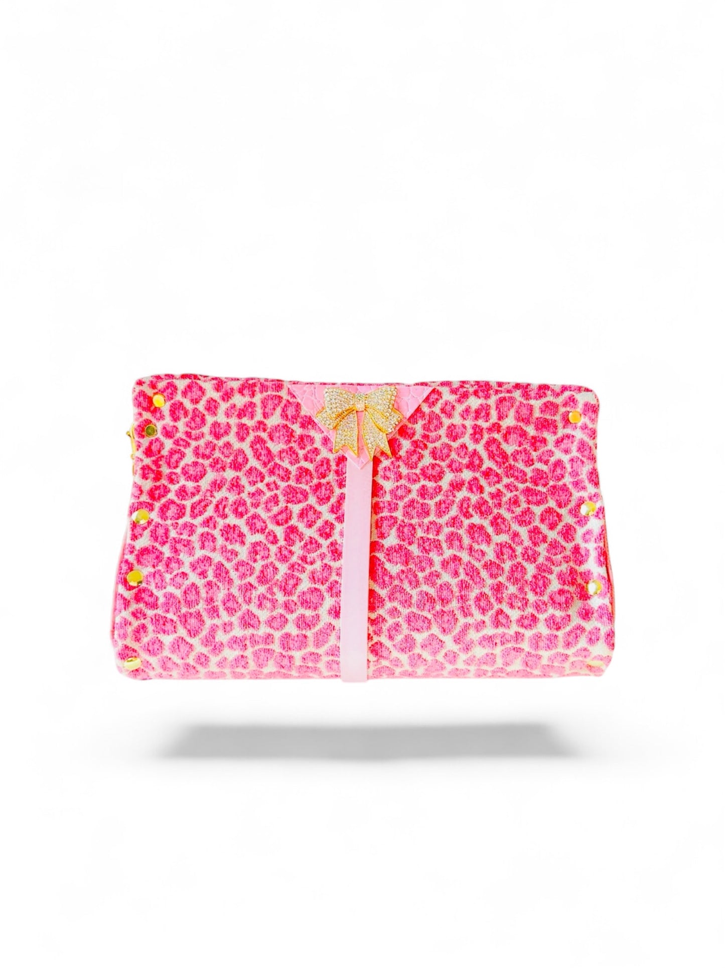 Pink Leopard Chenille Clutch