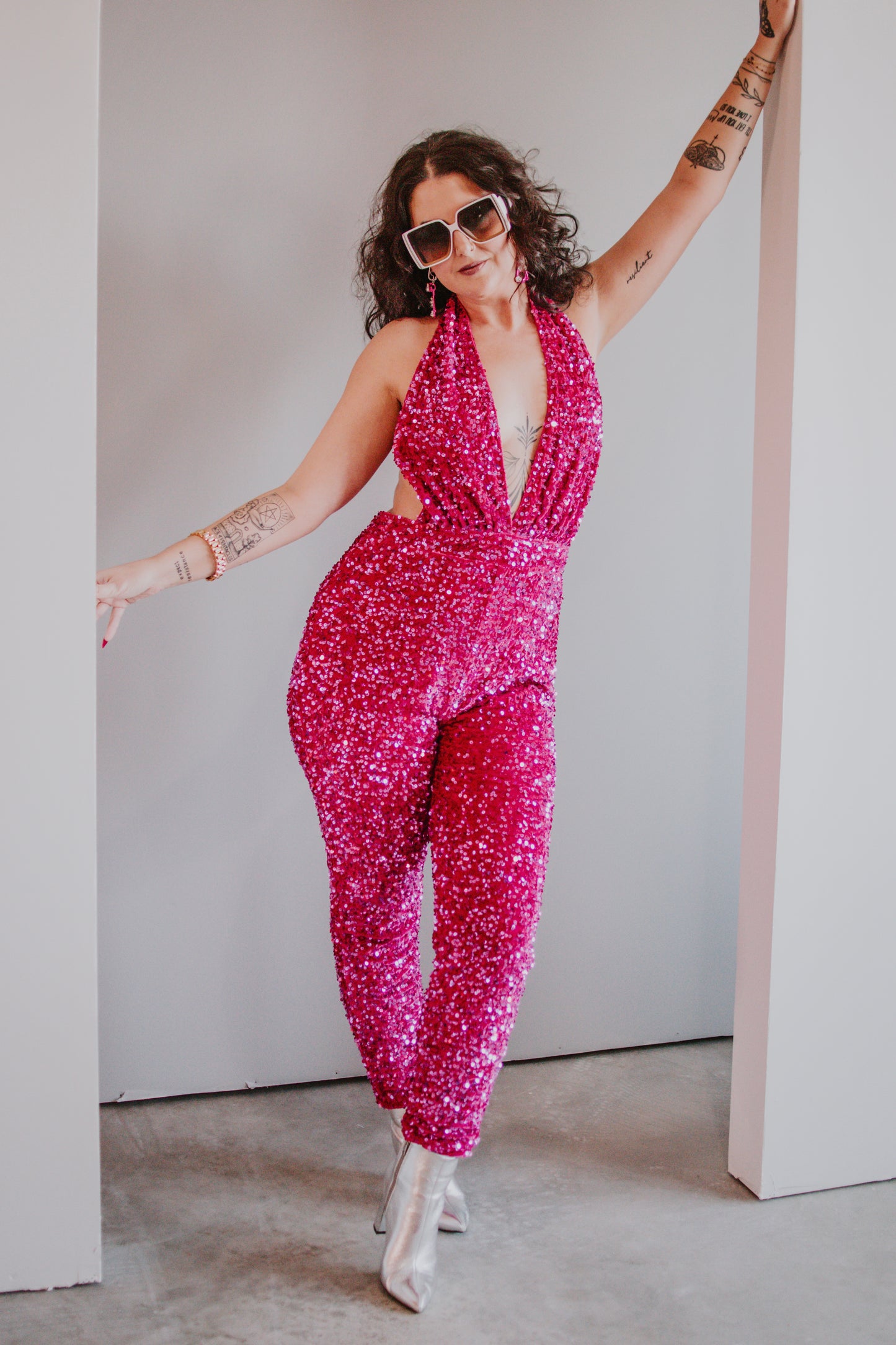 SOLD Hot Pink Sequin Jumper