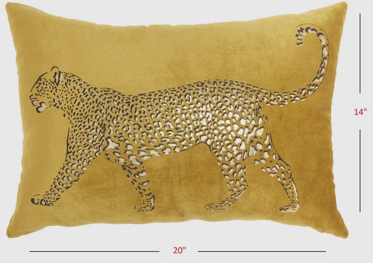 Golden Leopard Pillow