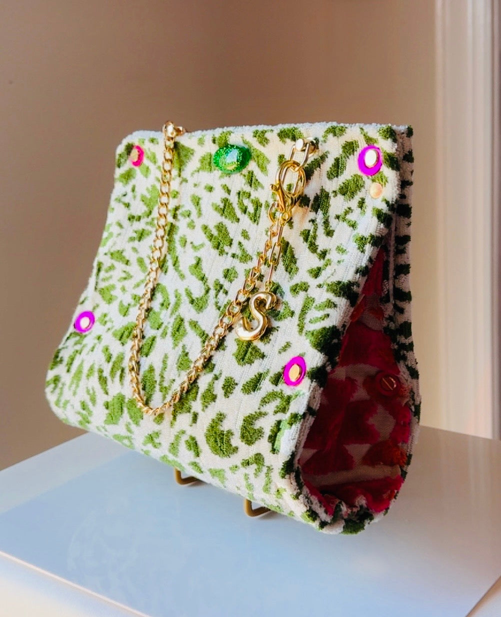 Green Leopard Clutch