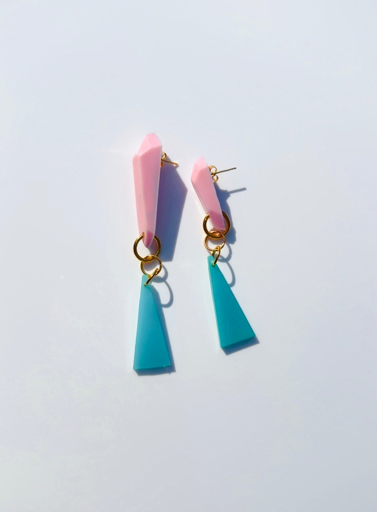 Mint Pink Chandelier Ear Candy