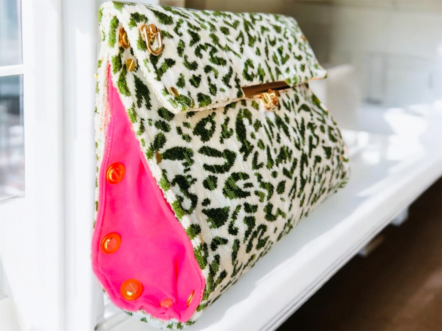 Wicked Green and Pink Clutch