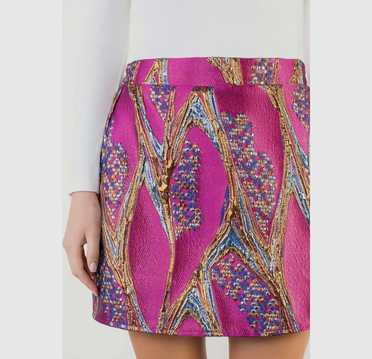 Metallic Jacquard Skirt