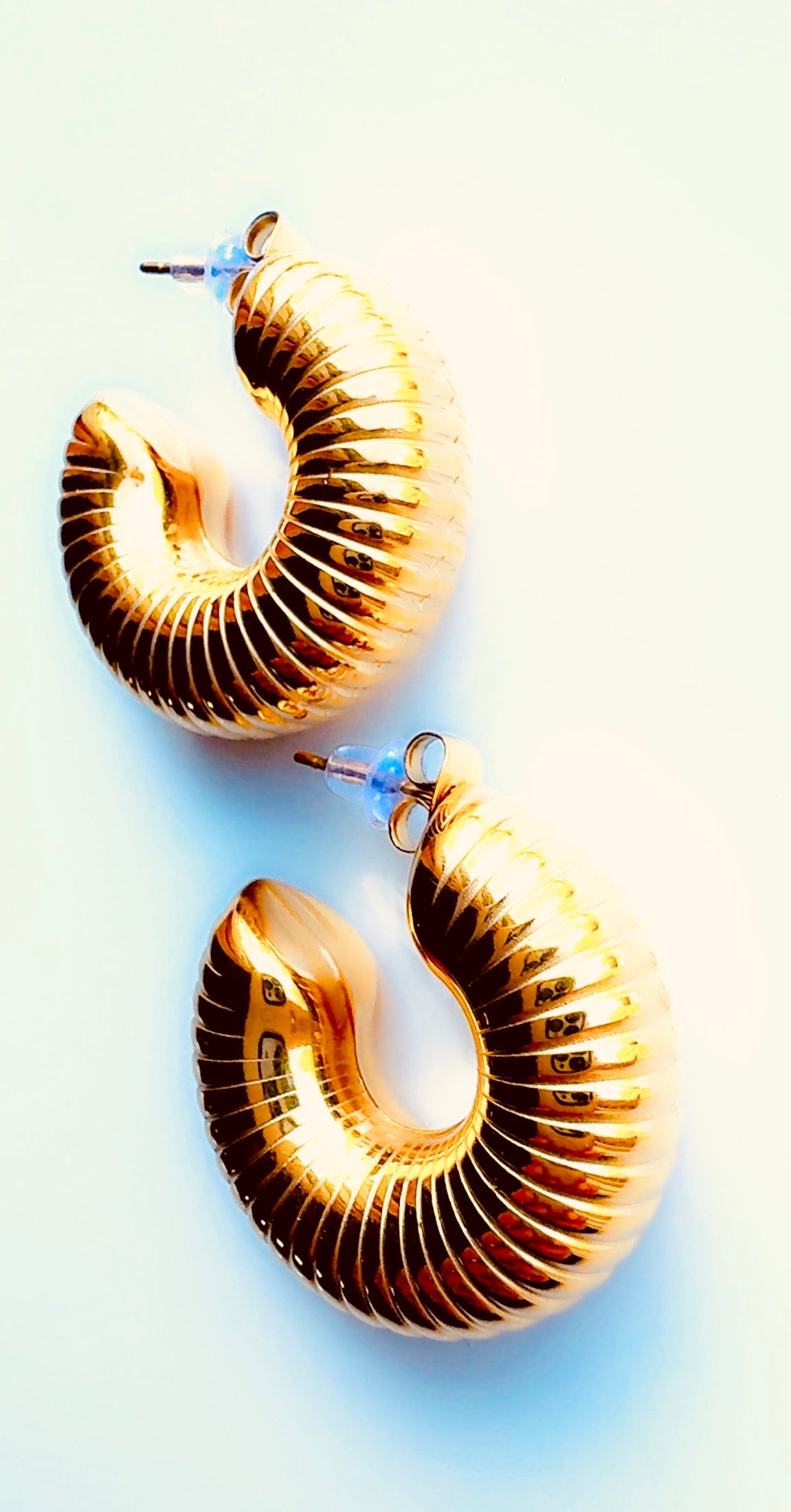 Pleated Full Body Hoop Earrings