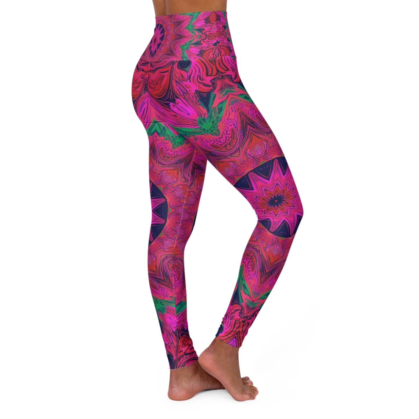 Psychedelic Pink Mandala High-Waist Yoga Leggings