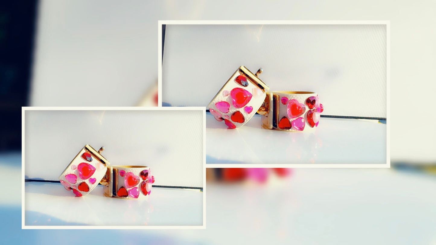 Heartbreaker White Leather Cuff