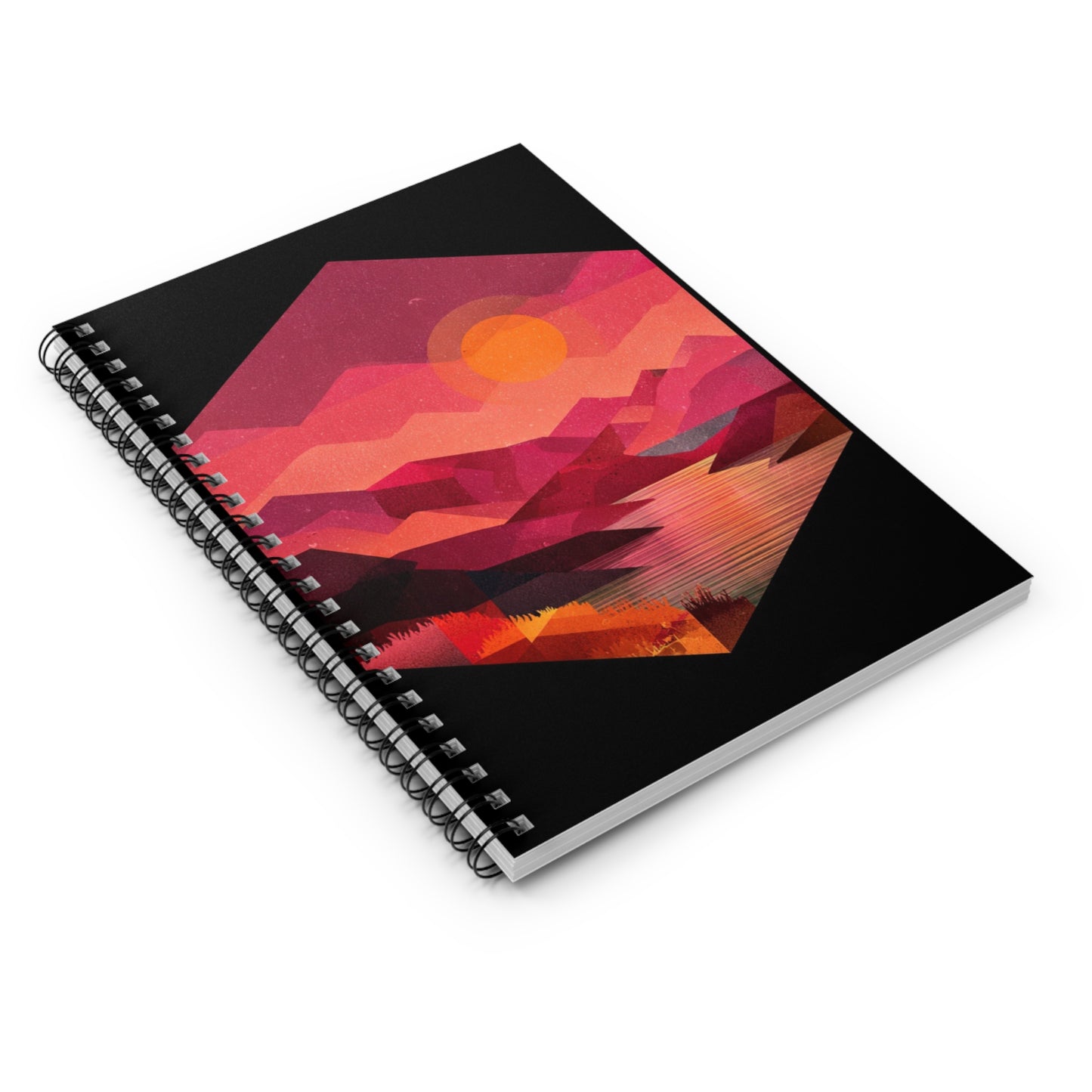 Sunset Mountain Landscape Spiral Notebook — Ruled Journal for Notes & Sketches