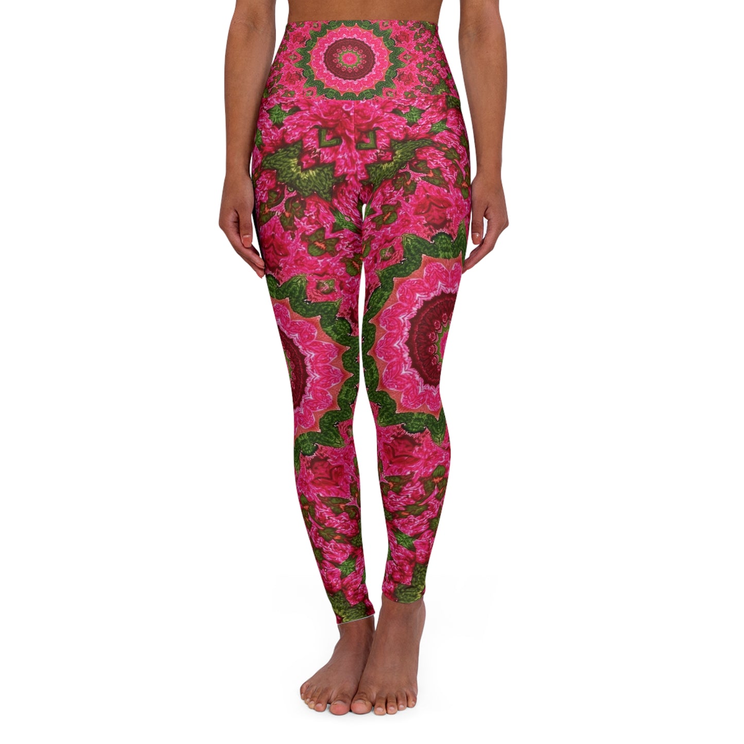 High-Waisted Floral Mandala Yoga Leggings