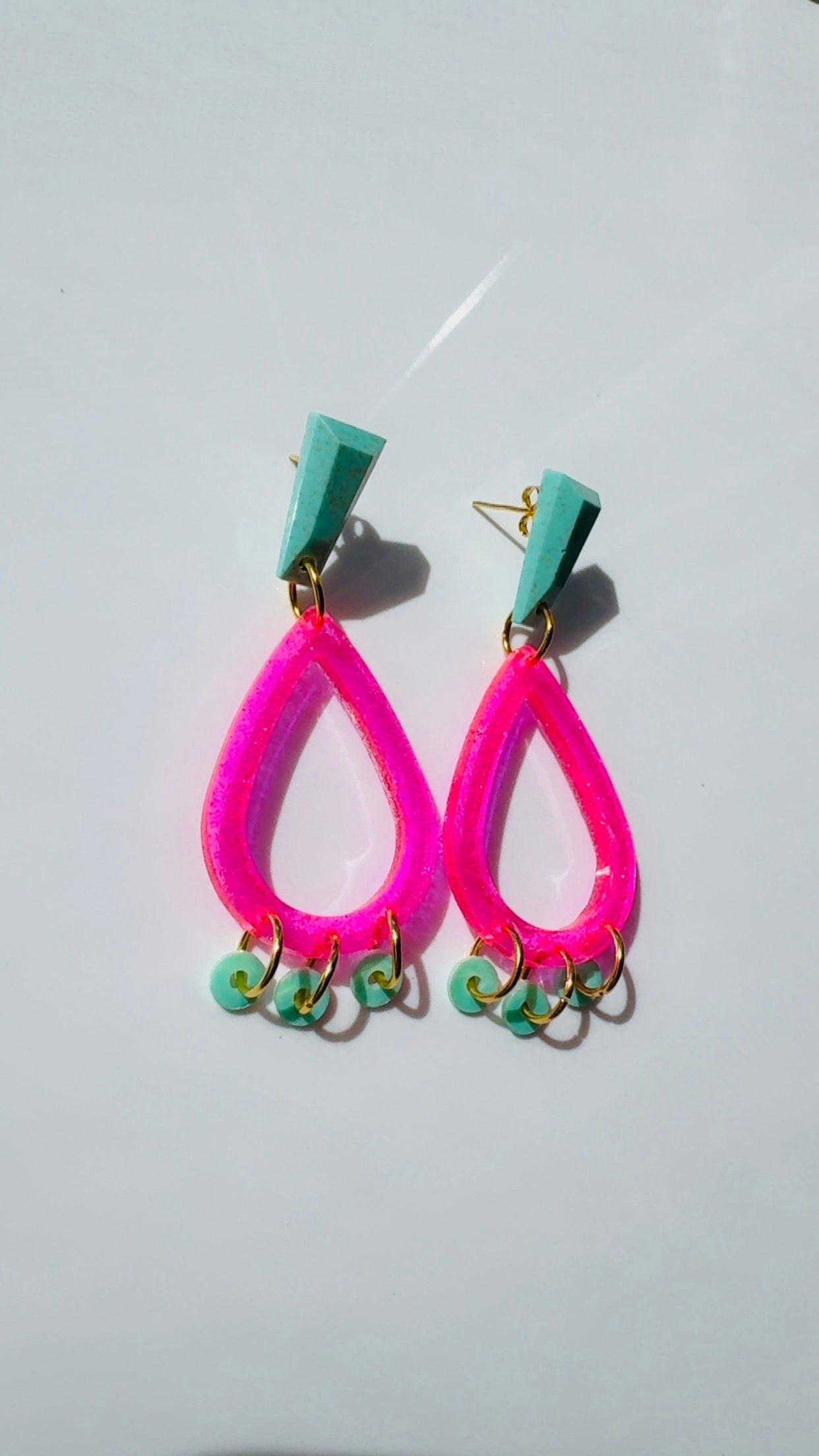 Hot Pink Turquoise Earrings