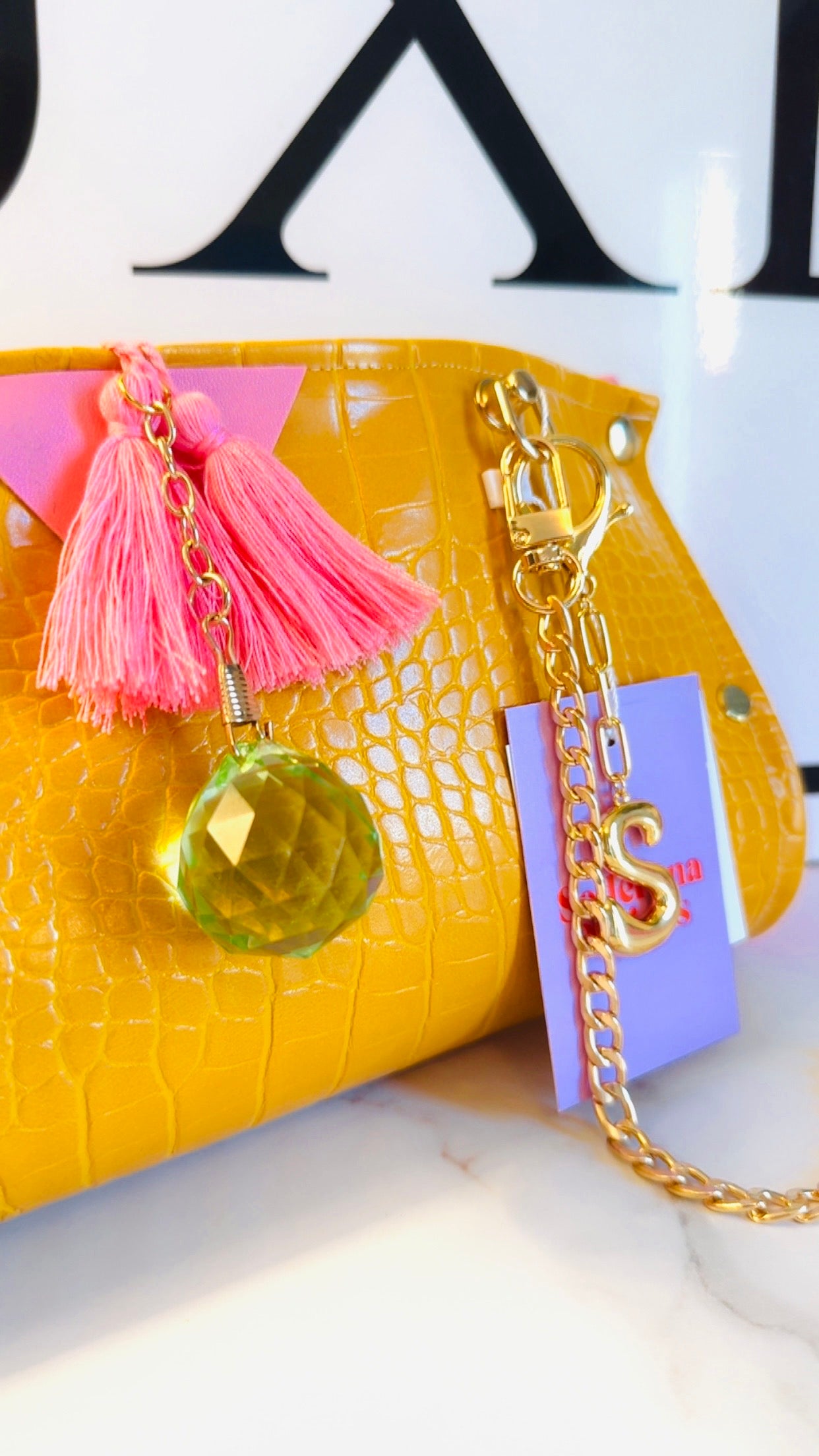 Yellow Brick Rd and Pink Vinyl Clutch