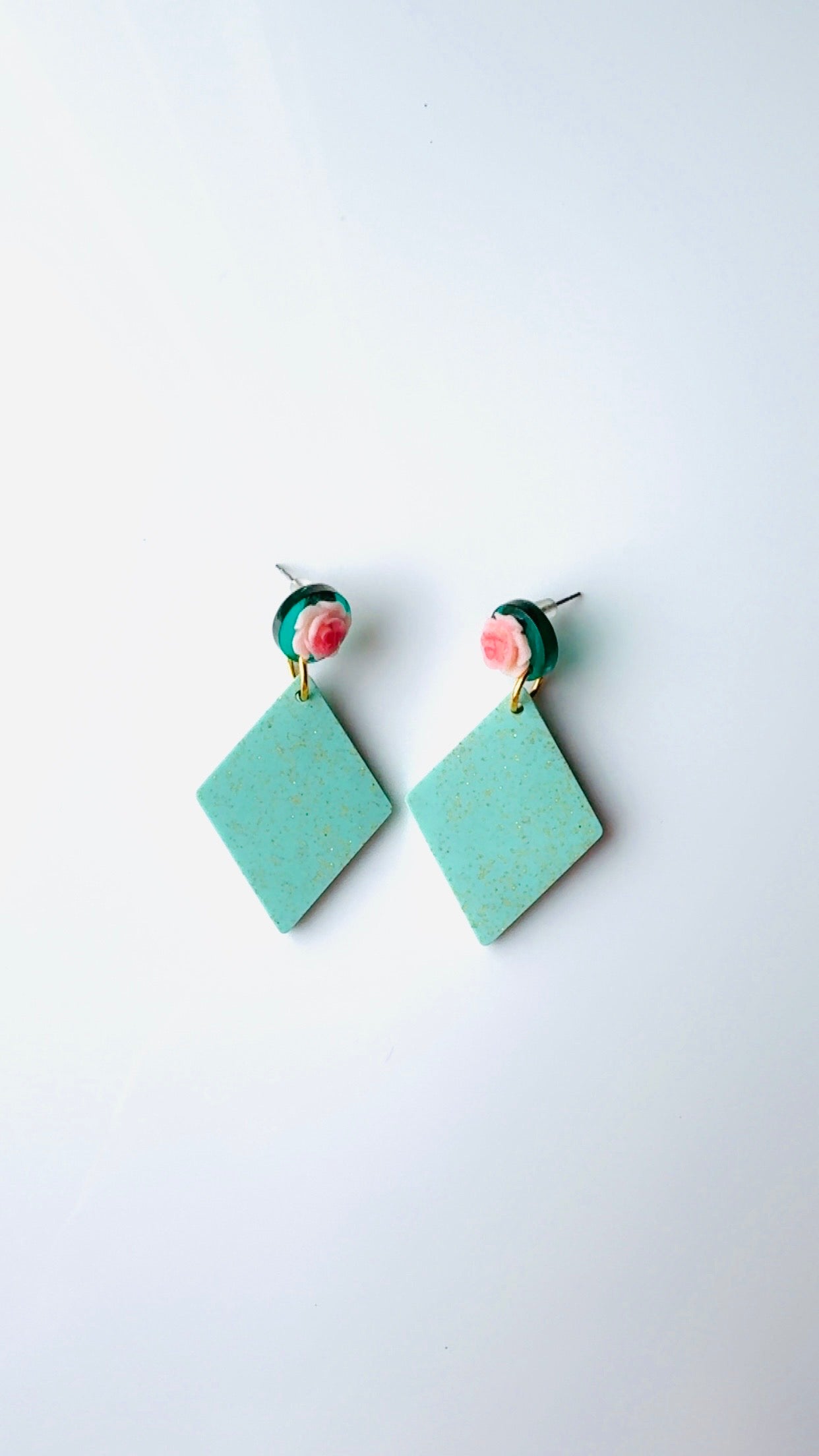 Blue Rose Triangle Dangle