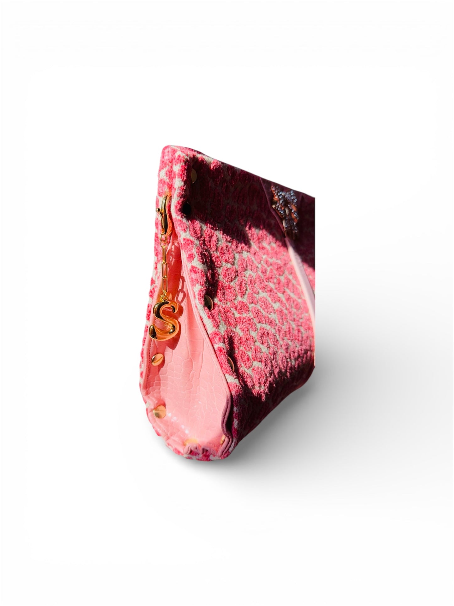 Pink Leopard Chenille Clutch