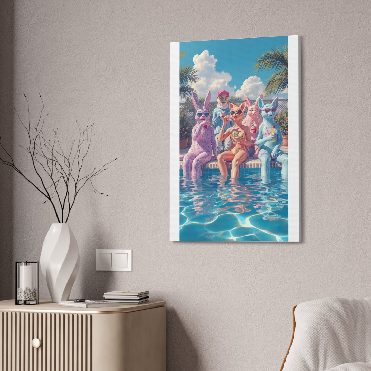 Chillin By The Pool Canvas Print