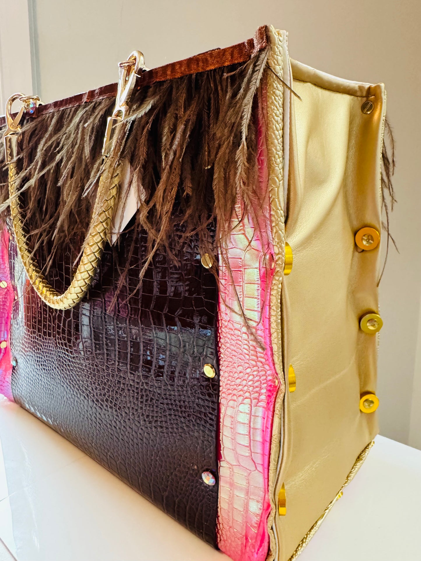 Chocolate Ostrich Tote