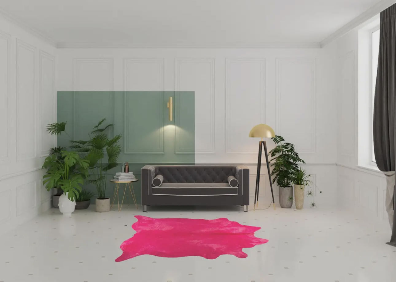 Hand Knotted Cowhide Pink