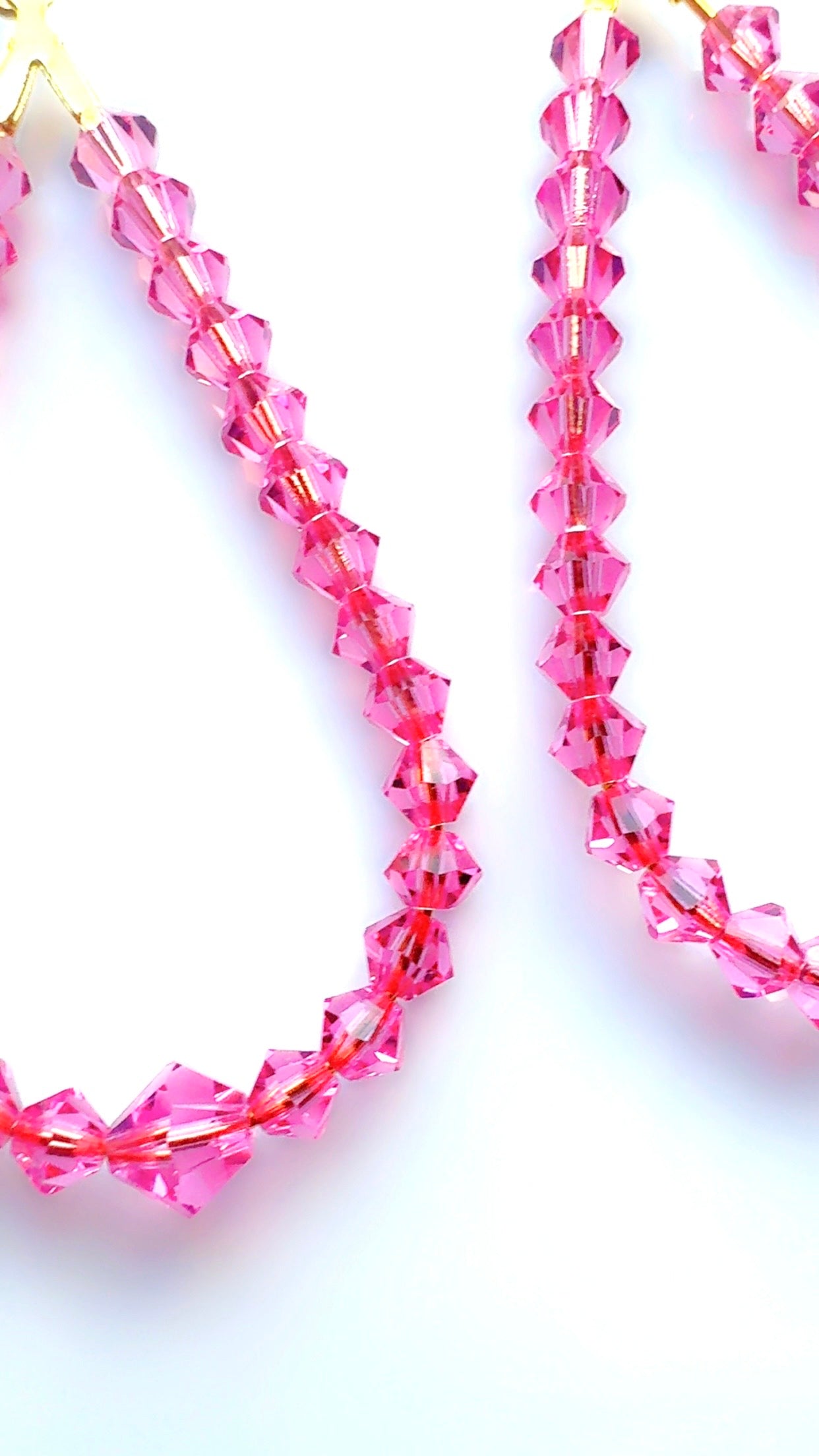 Pink Crystal Drop Ear Candy