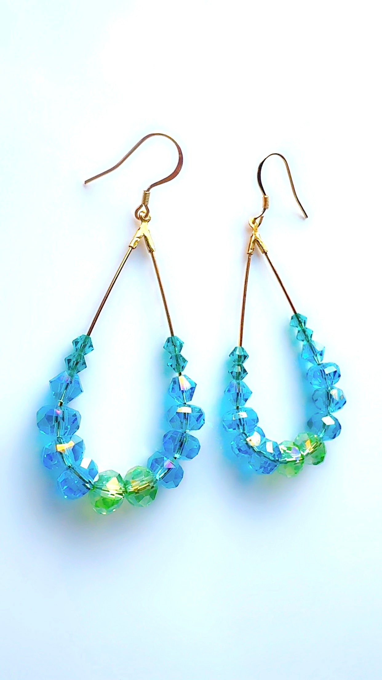 Blue Jean Crystal Drop Ear Candy