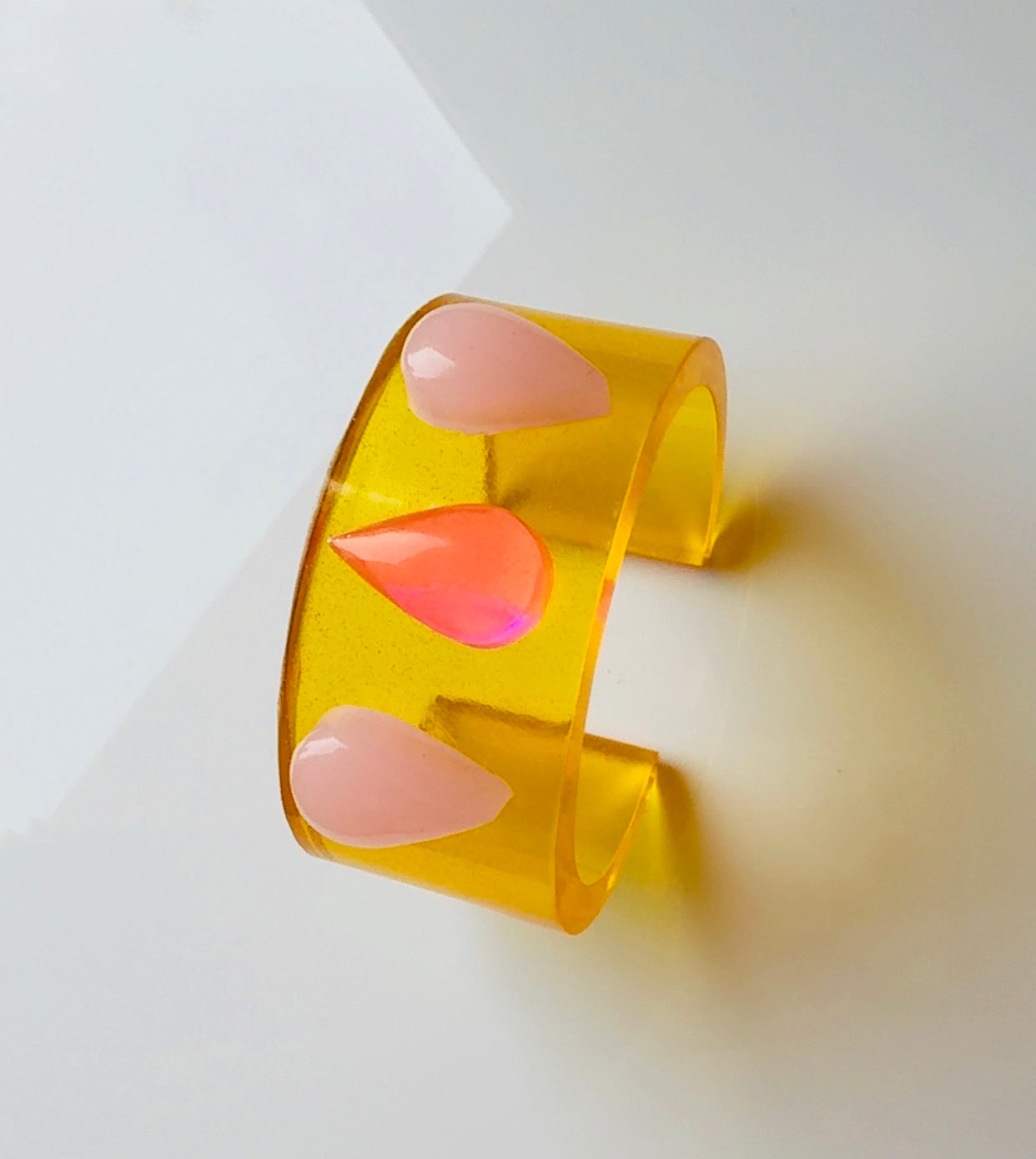 Pink Teardrop Trio Golden