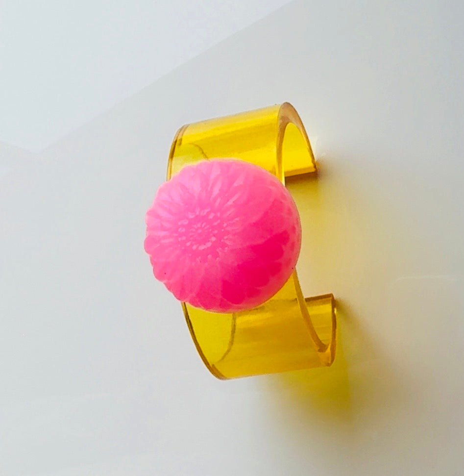 Golden Bubble Gum Dahlia Cuff