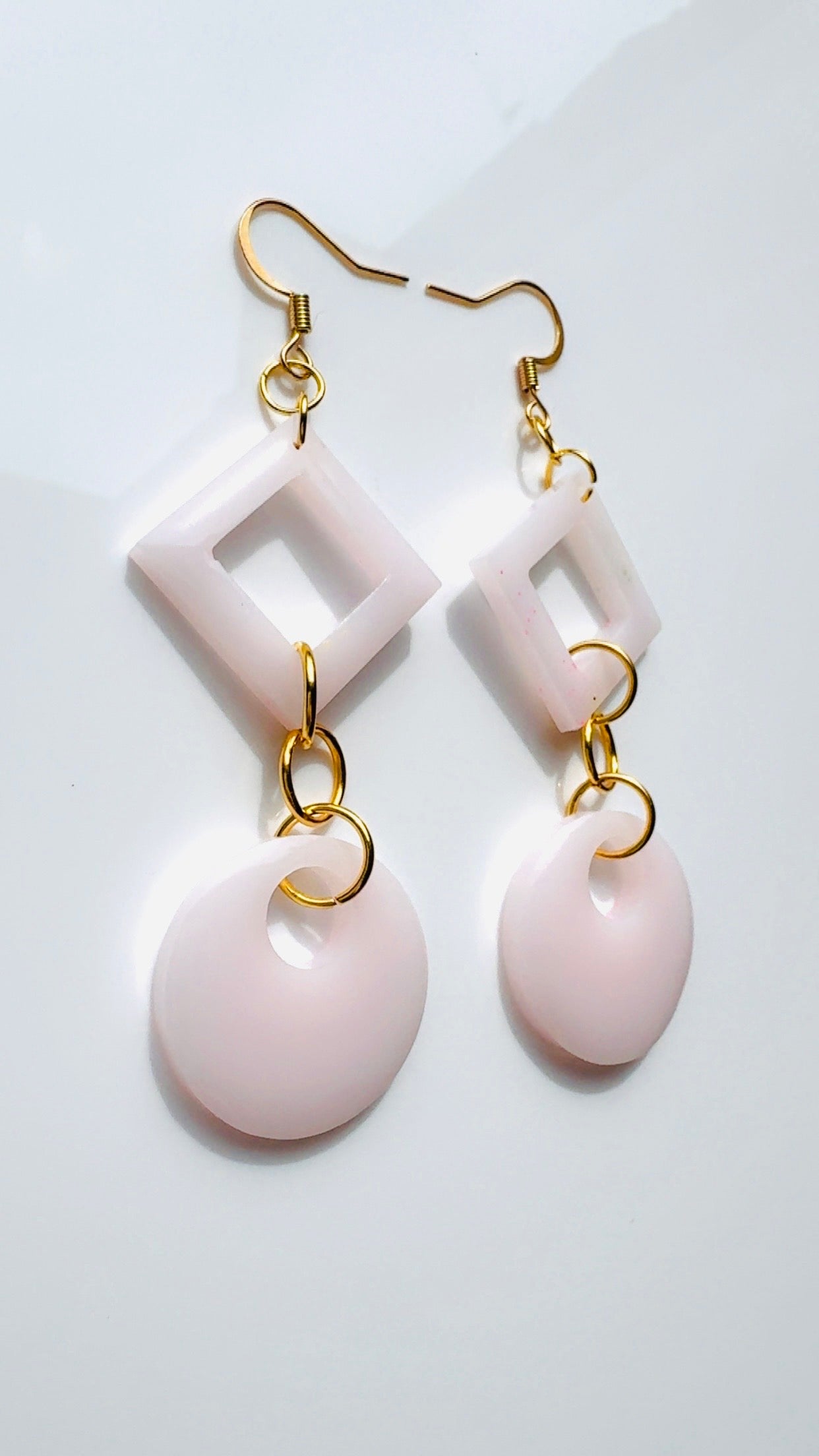 Blush Geo Dangle Earrings