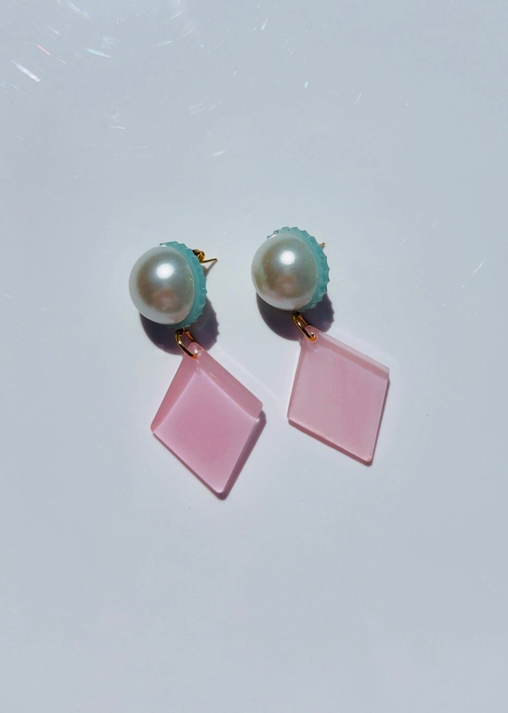 Big Pearl Blush Diamond Dangle