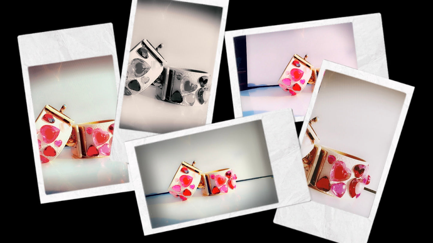 Heartbreaker White Leather Cuff