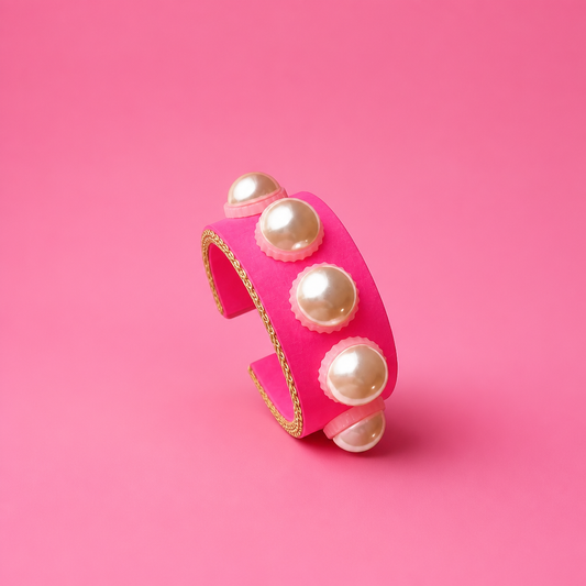 Pink Big Pearl Cuff