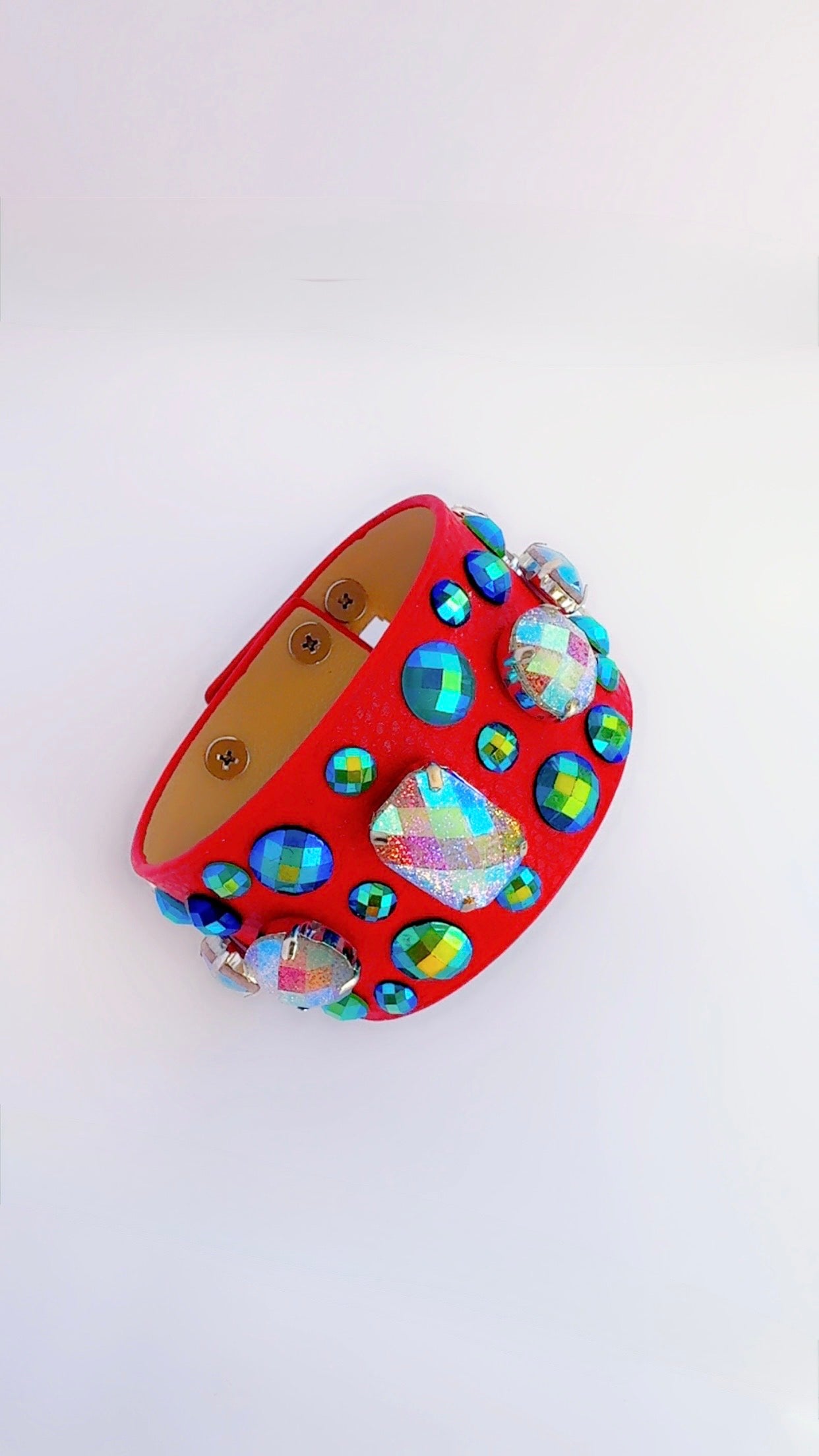 All American Red Leather Cuff