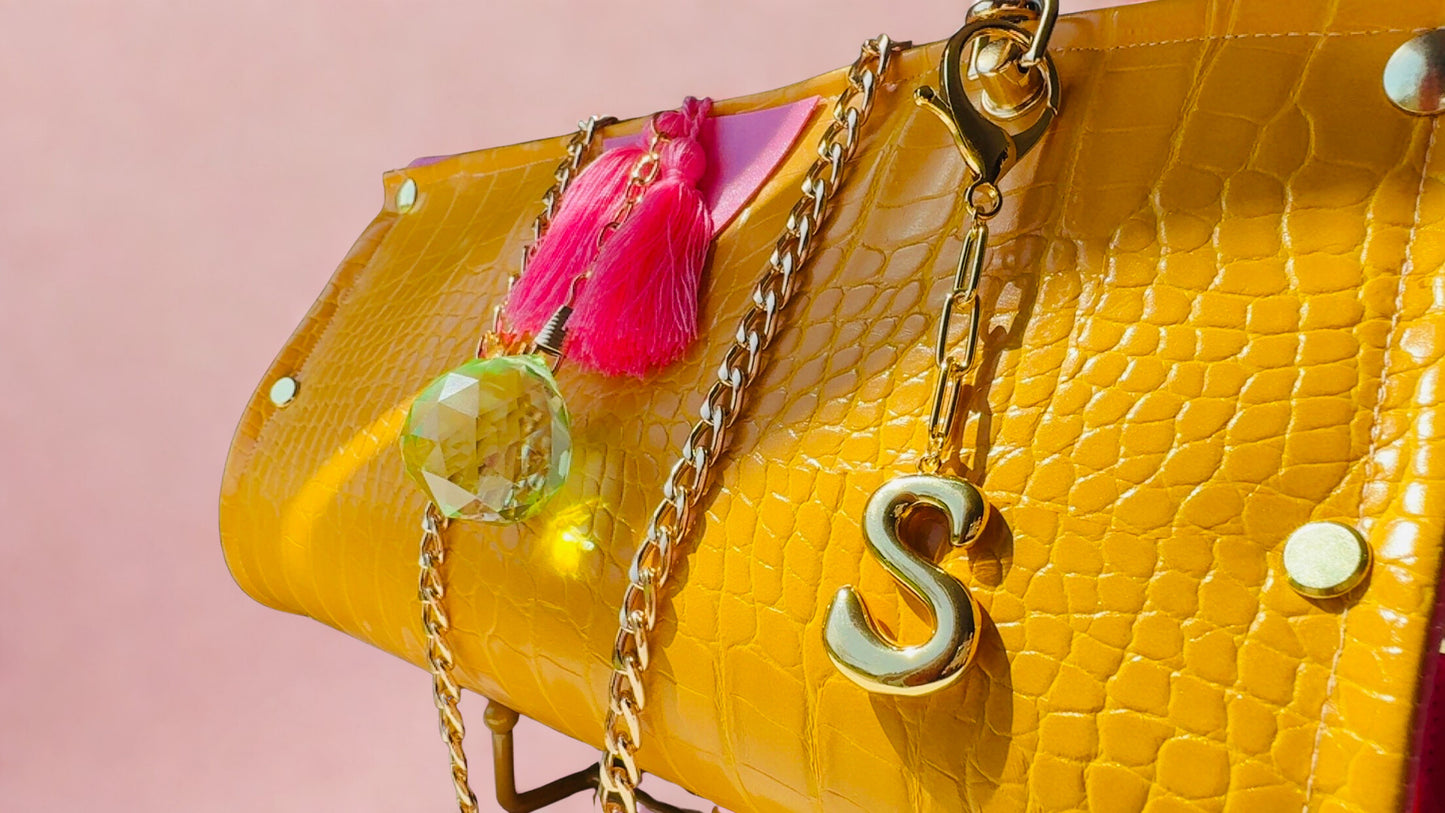 Yellow Brick Rd and Pink Vinyl Clutch