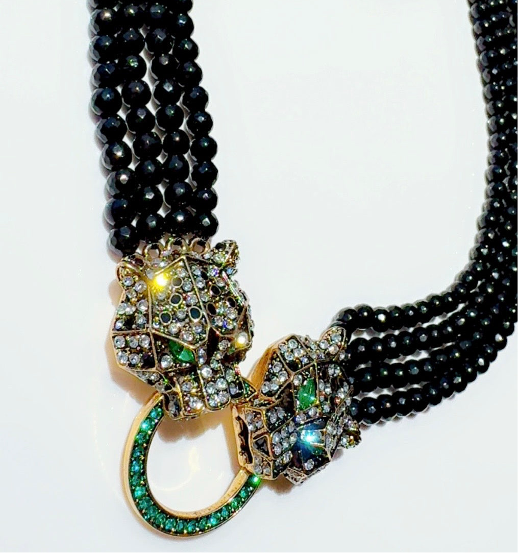 Double Leopard Brooch Neck Candy