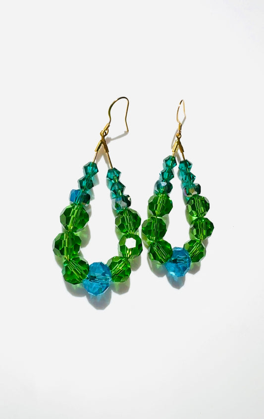 Ocean Blue Crystal Loops