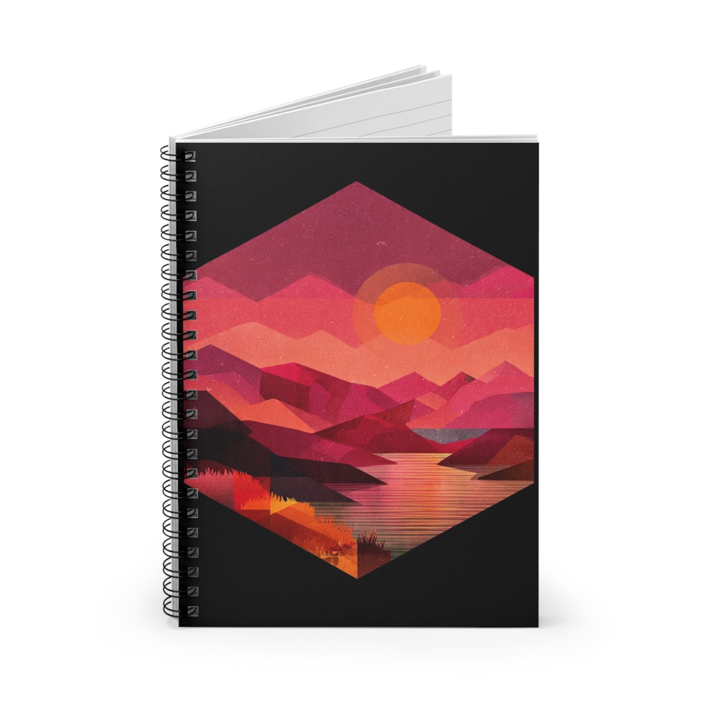 Sunset Mountain Landscape Spiral Notebook — Ruled Journal for Notes & Sketches
