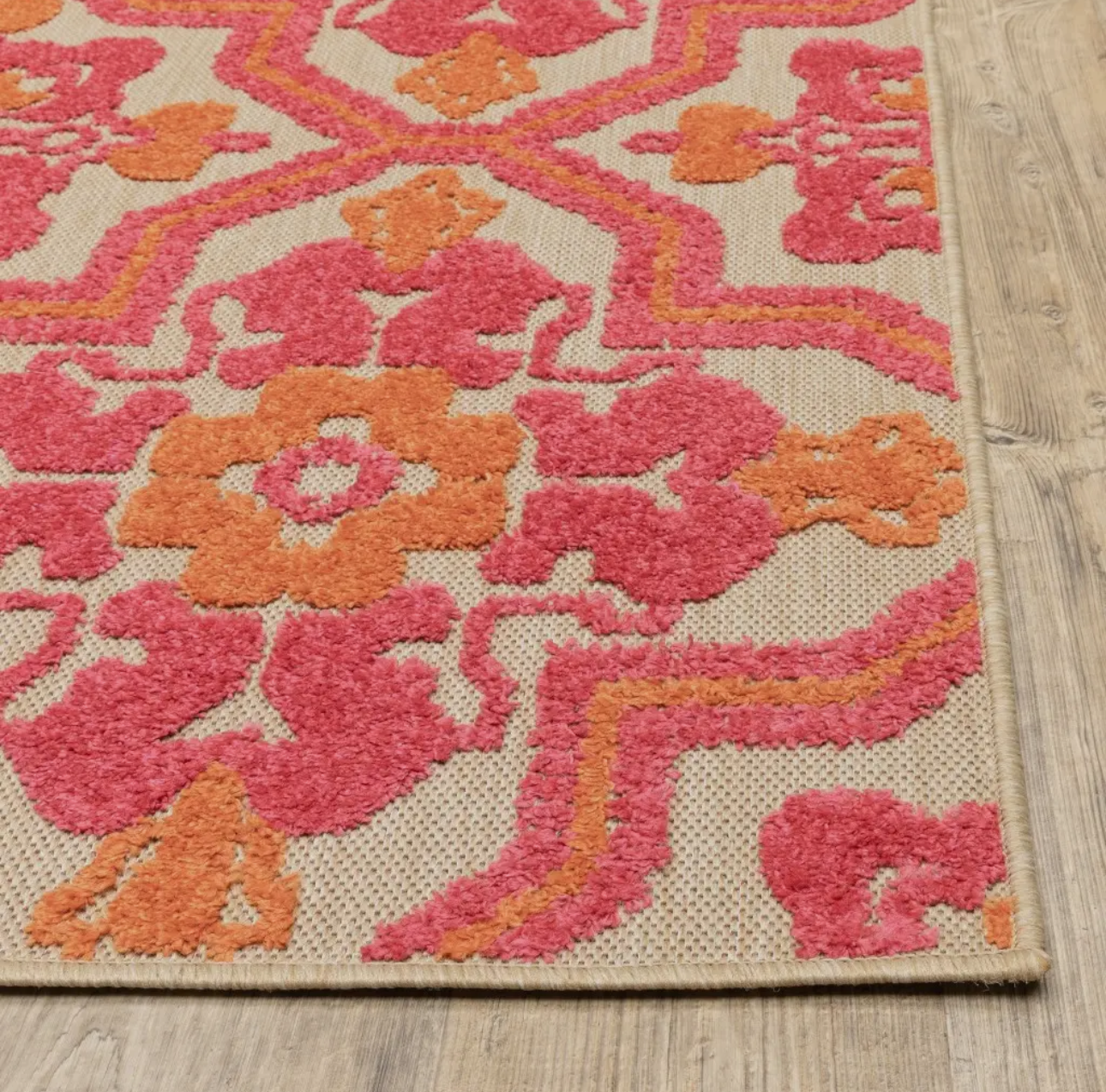 Handmade Pink Medallion Rug