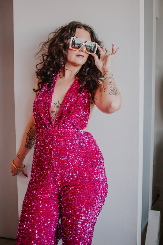 SOLD Hot Pink Sequin Jumper