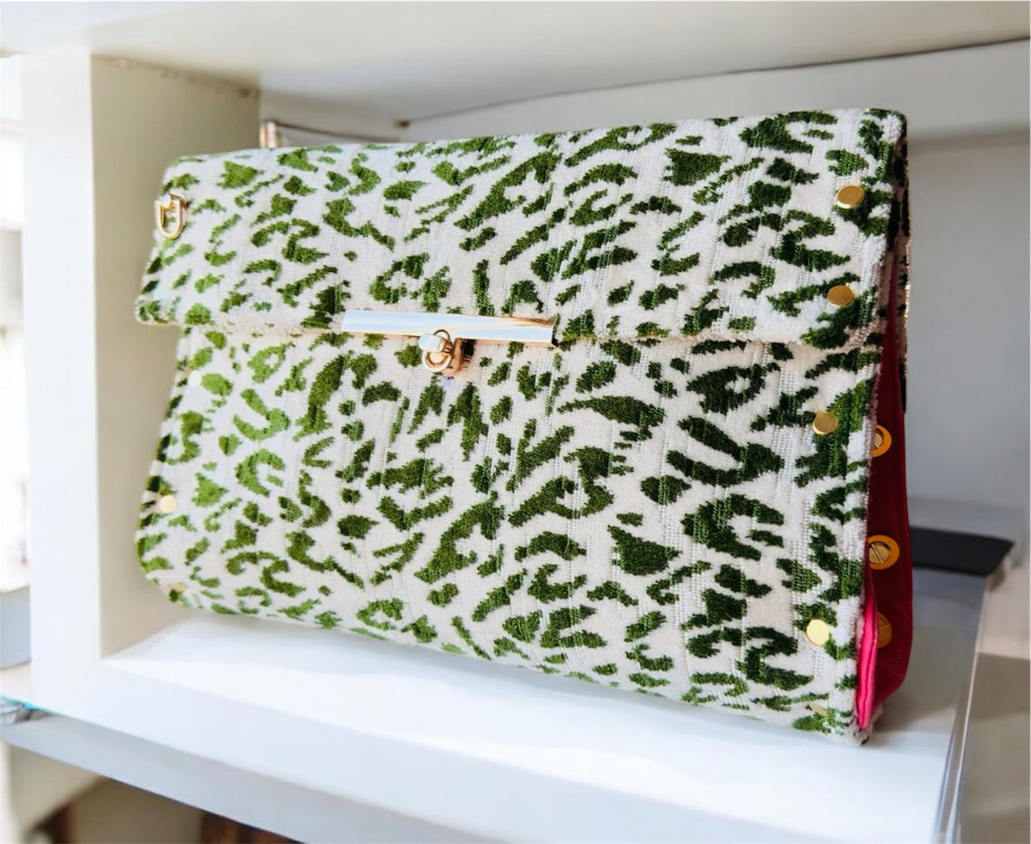 Wicked Green and Pink Clutch