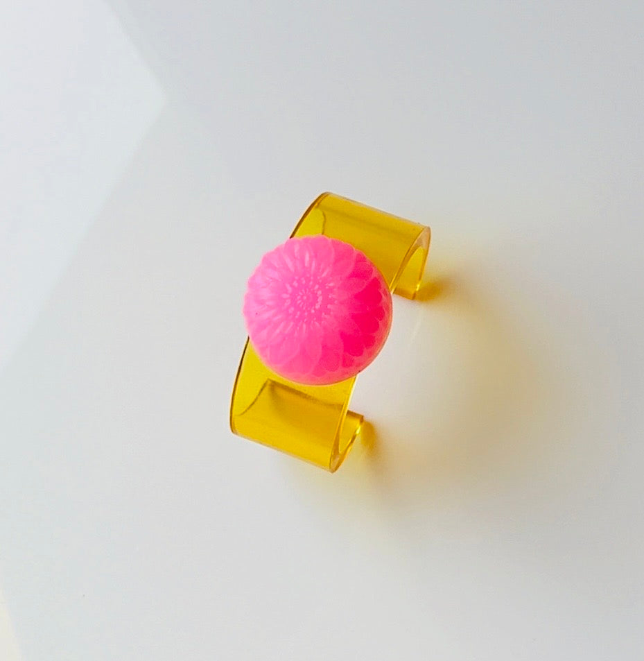 Golden Bubble Gum Dahlia Cuff
