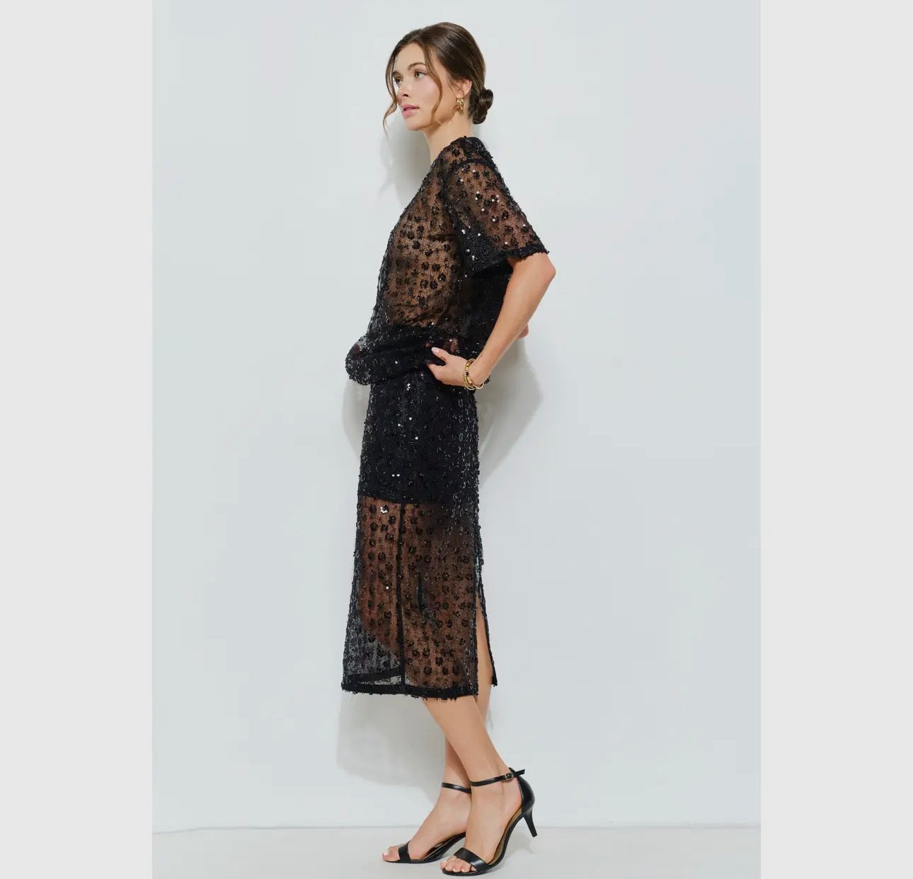 Black Sequin C-Thru Set