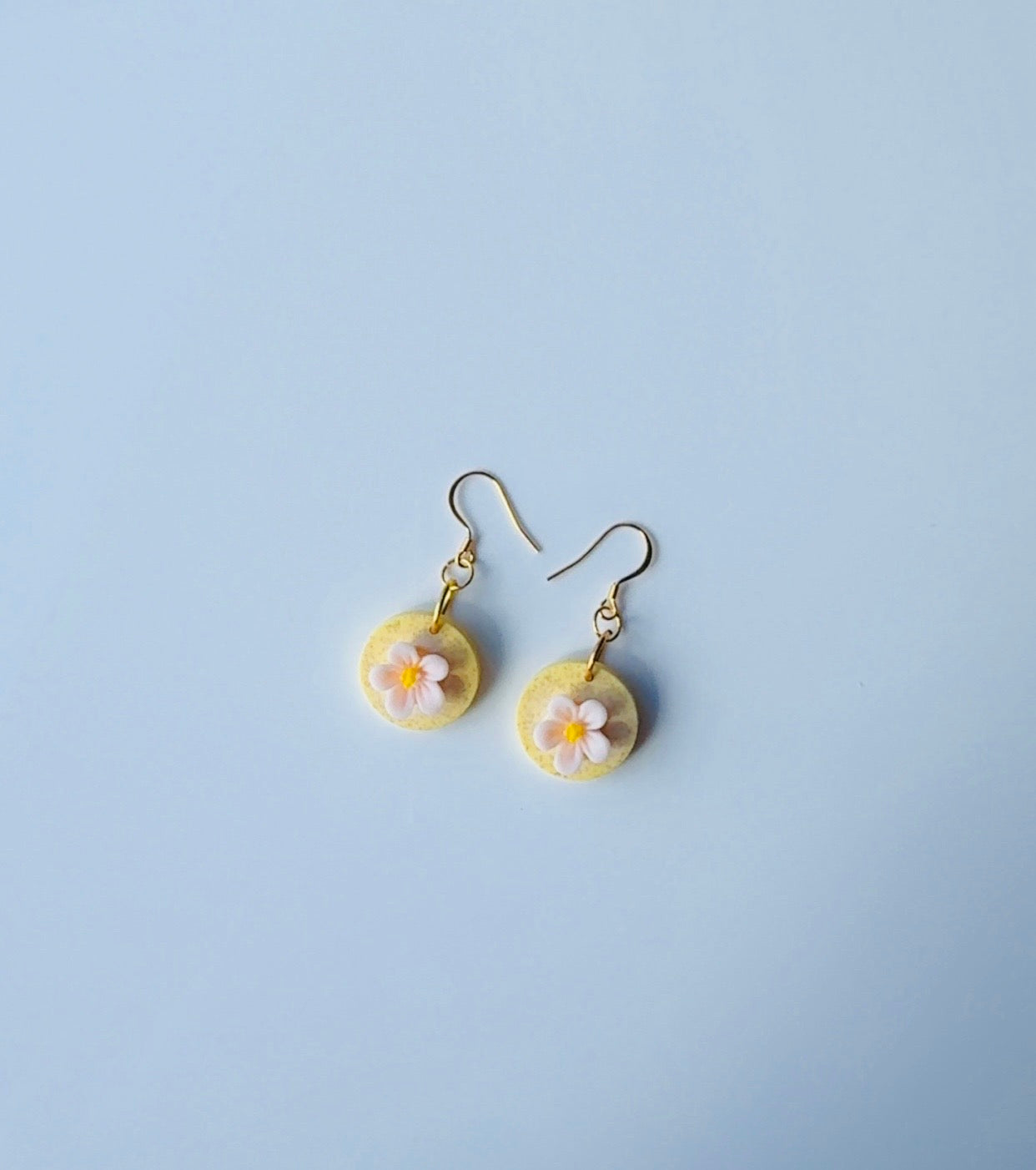 Yellow Stone Floral Earrings