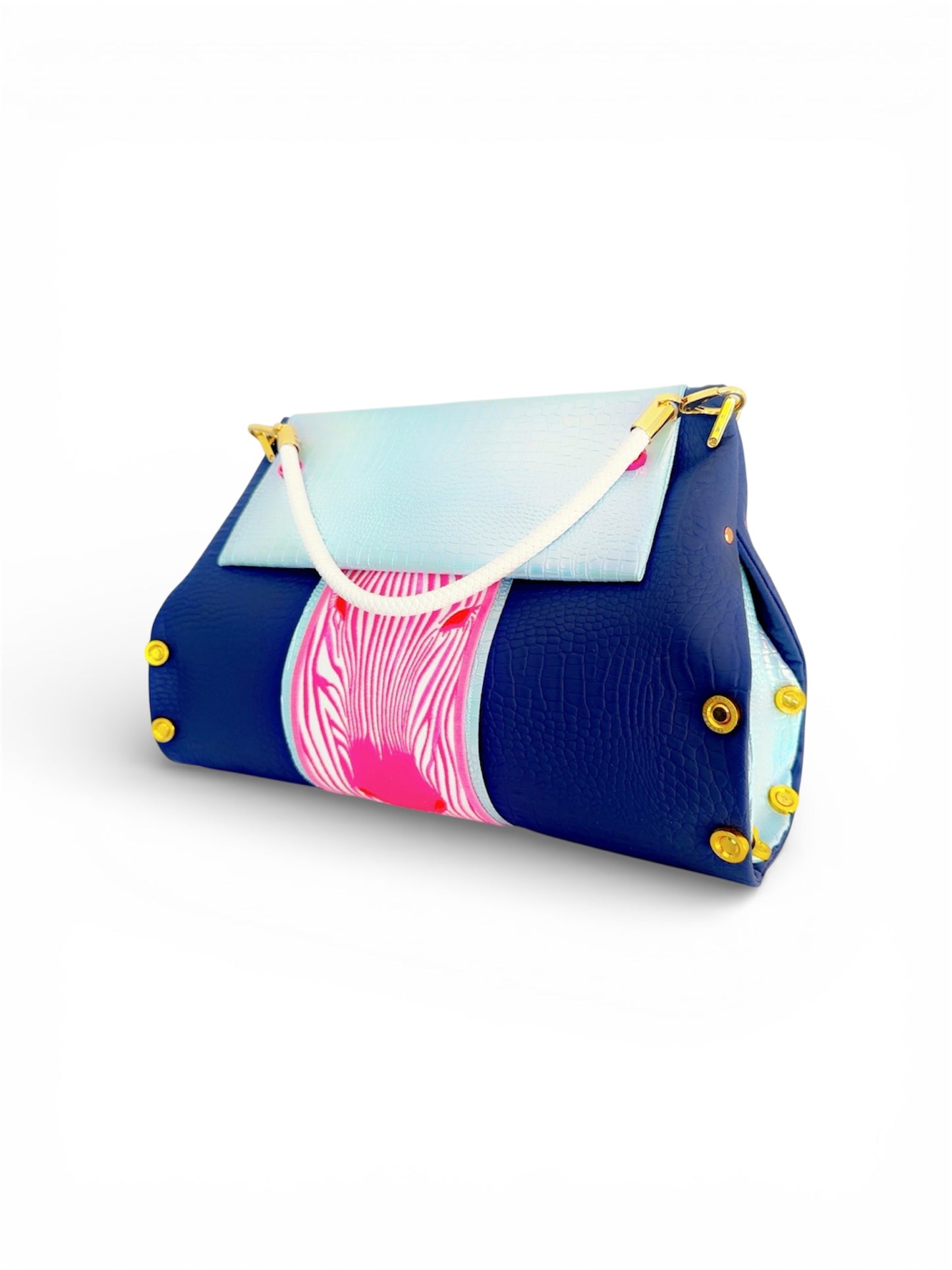 SOLD OUT AS Signature Zebra Handbag Blue