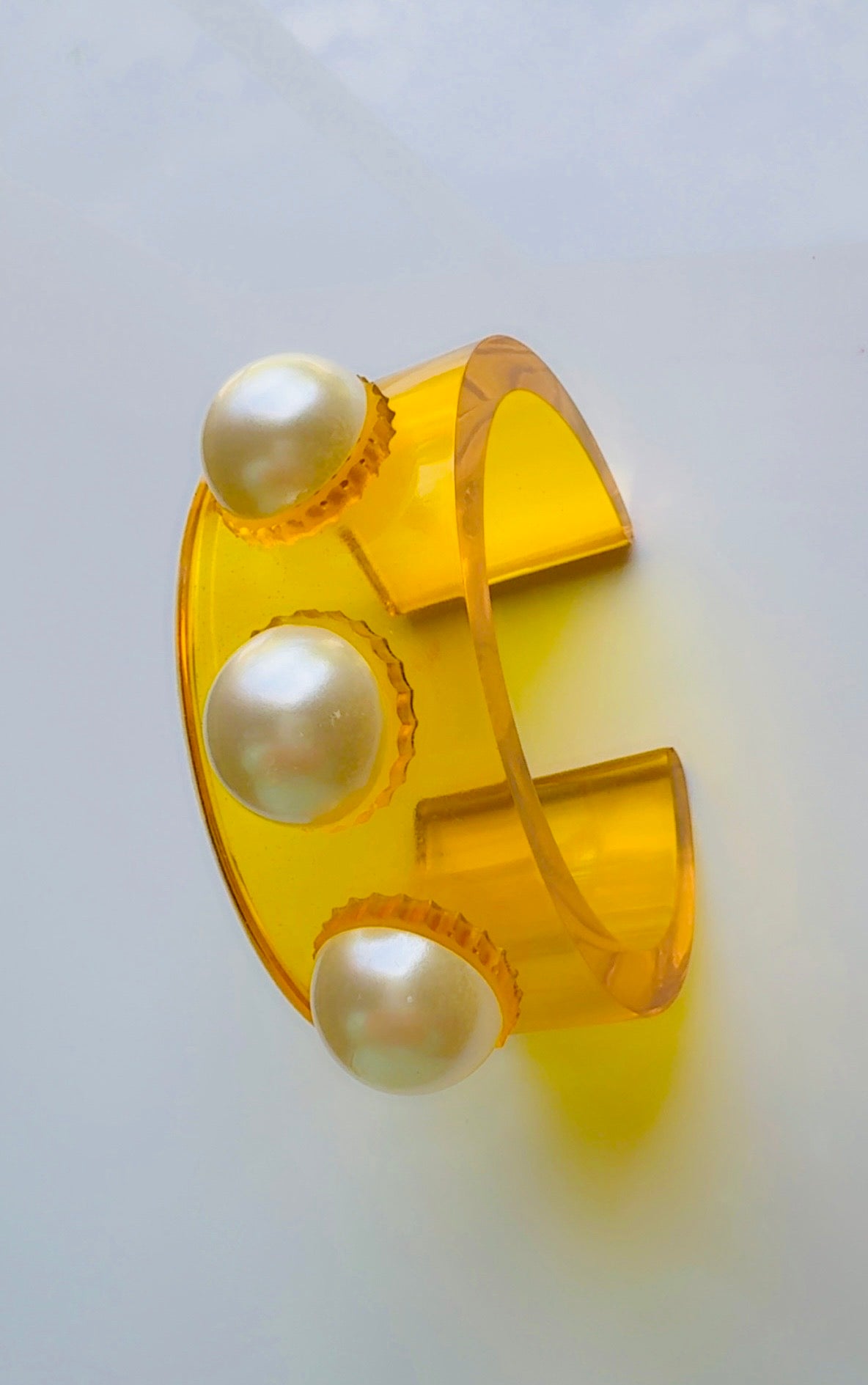 Golden Big Pearl Cuff Bracelet
