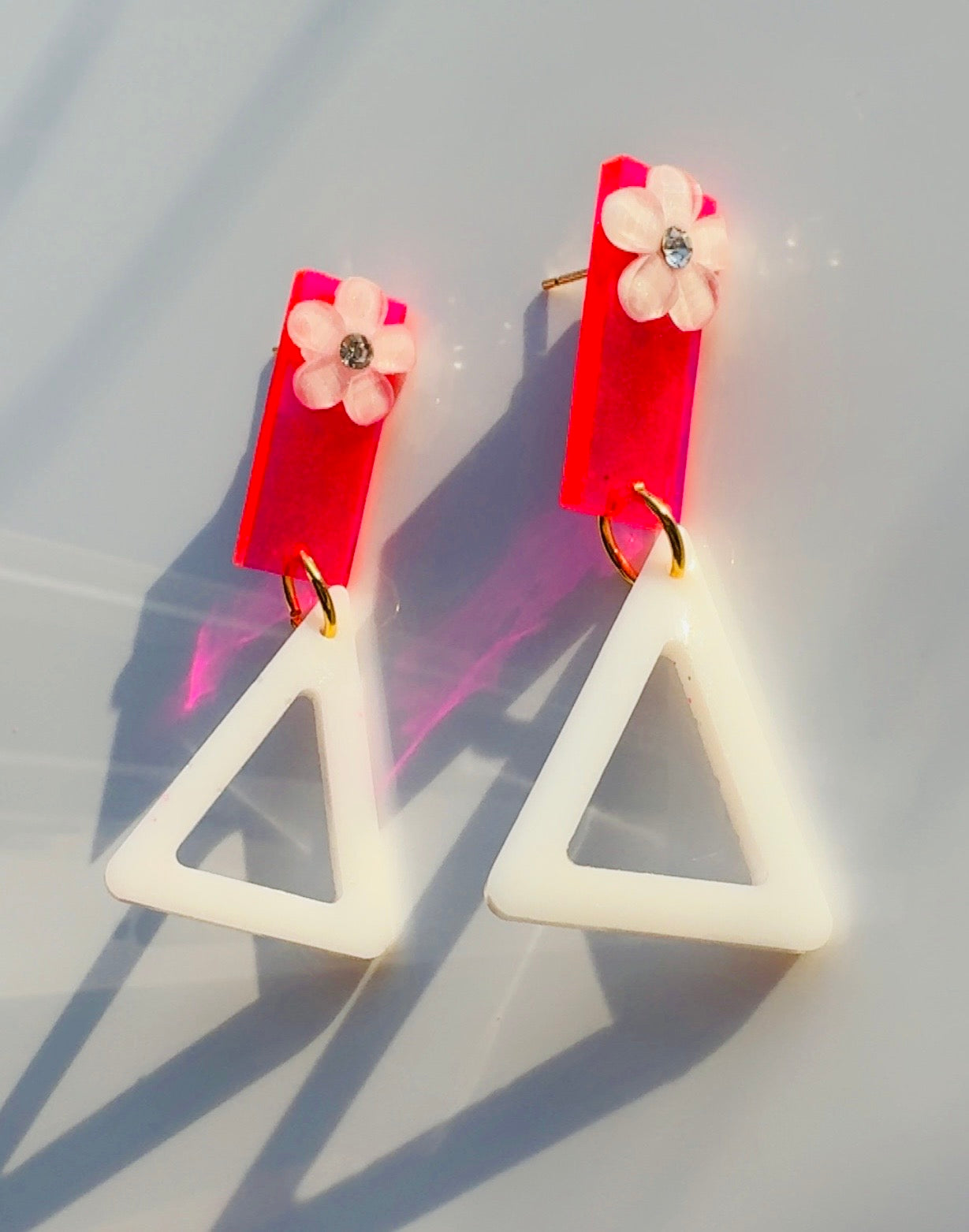 White Lotus Flower Earrings