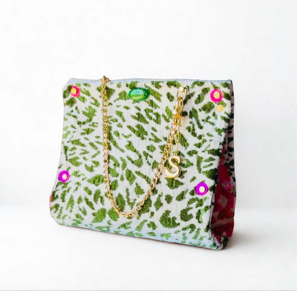 Green Leopard Clutch